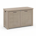 Taupe Resin Outdoor Storage Cabinet, 124 x 65 x 91 cm, Double Doors