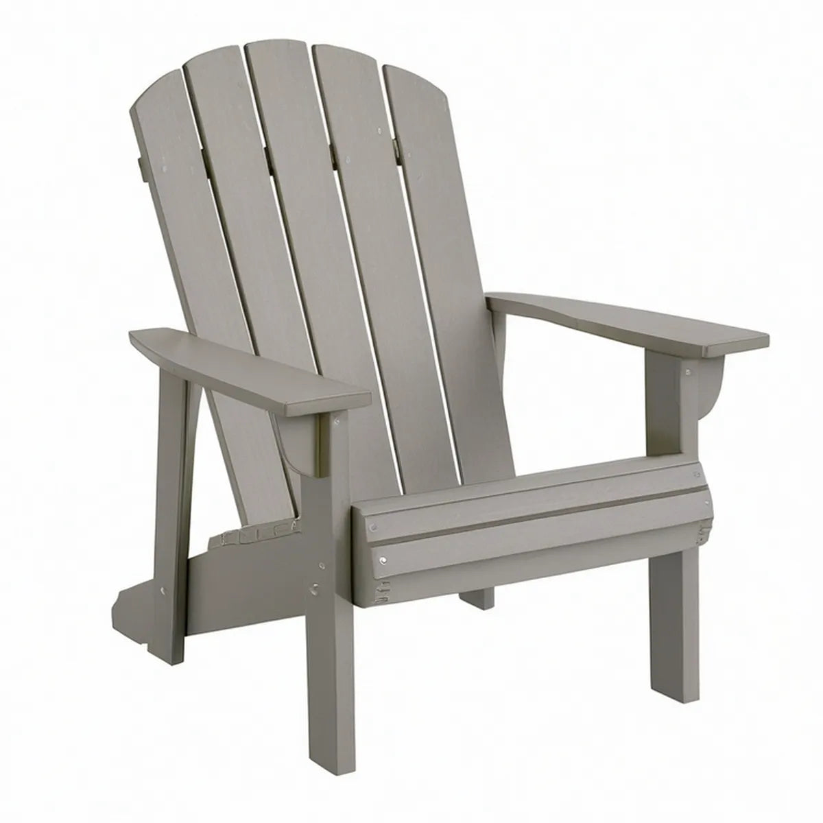Gray HDPE Adirondack Armchair, 31.5 x 33.9 x 38.2 in.