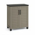 Outdoor Resin Storage Cabinet, Gray/Black, 26.8 x 15.4 x 35.8 in