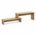 2-Piece Light Oak Wood-Grain Media Console Set, 47.2 x 23.6 x 15.7 in